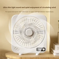 Ventilateur de bureau muet avec affichage de puissance ventilateur de Table Portable 5 vitesses ventilateur de circulation d'air réglable ventilateur de Circulation d'air Rechargeable 4