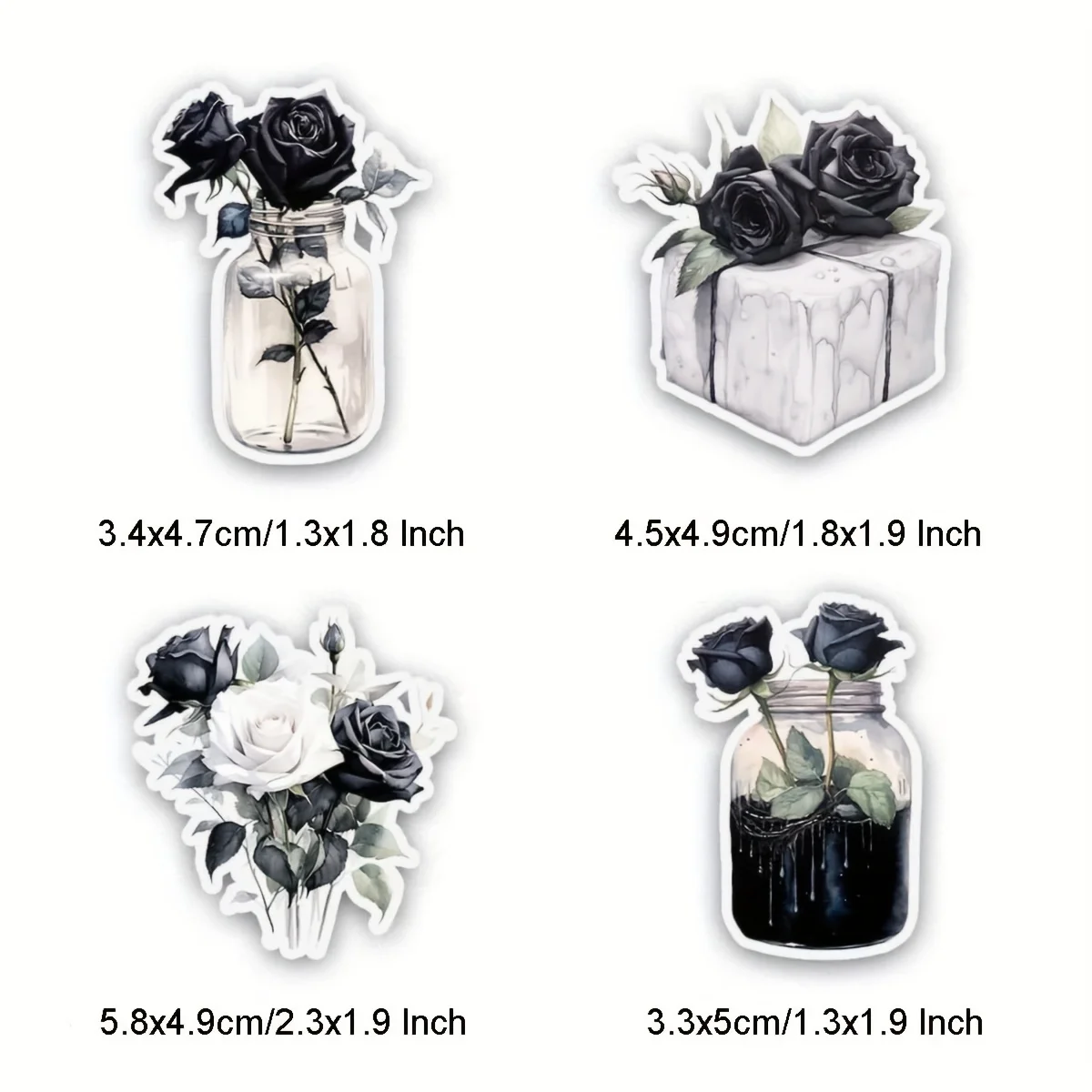 50 Pcs/Pack Dark Aesthetic Vintage Goth Style Stickers for Junk Journal Card Making Gift DIY Crafts view 6