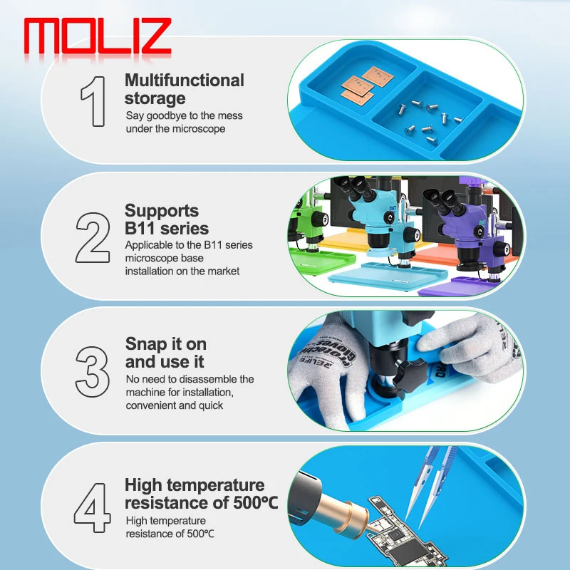 RELIFE RL-004M Microscope Maintenance Mat Universal Heat Resistant Multifuctional Phone Repair Platform Soldering Silicone Mat