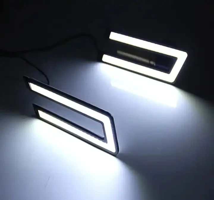 1 زوج U-شكل مشرق LED أضواء السيارة COB LED النهار القيادة سيارة القيادة أضواء الضباب مشرق LED تشغيل أضواء الملحقات