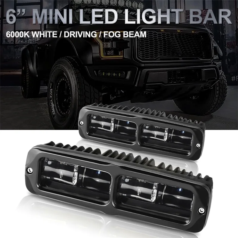 6D-Linsen-LED-Arbeitsscheinwerferleiste 6 Zoll LED-Leiste Offroad-Zusatz-Fahrlicht Nebelscheinwerfer für Motorrad, Pickup, ATV, SUV, UTV, LKW 12V 24V – Detail 8
