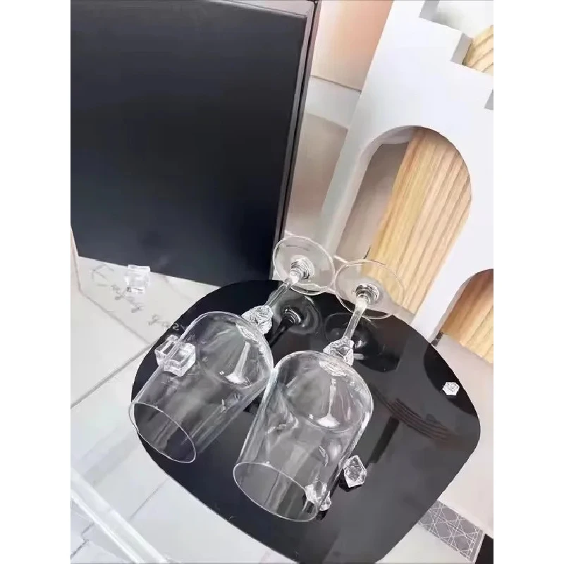 Elegant Champagne Tall Wine Glass Set Box