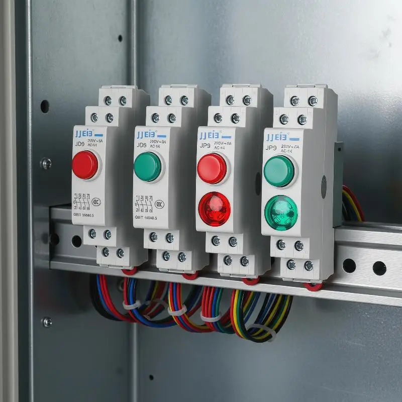 JD9 Series DIN Rail Indicator Light High Bright LED Flame Retardant Shell For Industrial Use