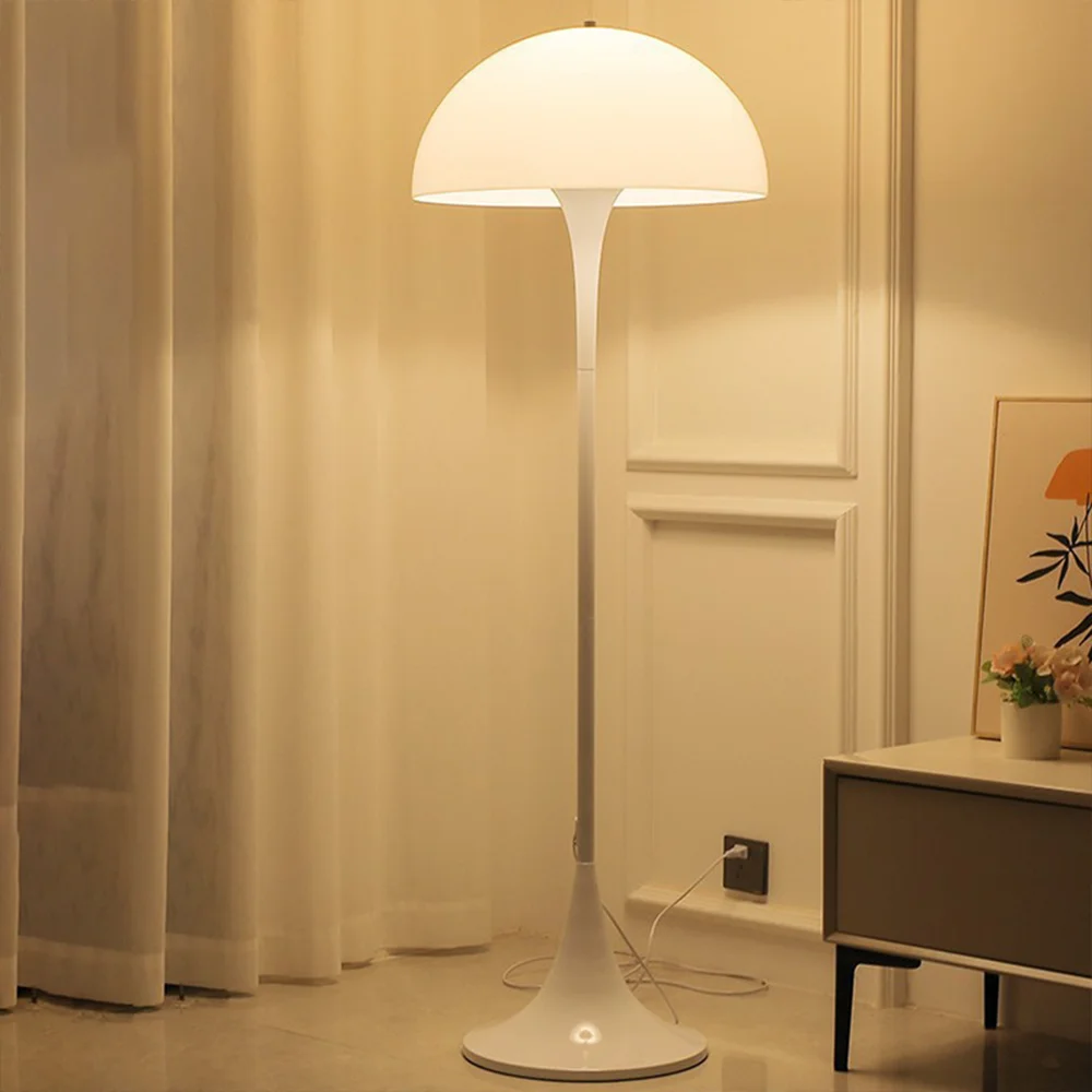 Nordic White Mushroom Floor Lamp for Living Room Study Bedroom Bedside Reading Decorative Danish Designer Art Lighting Fixture