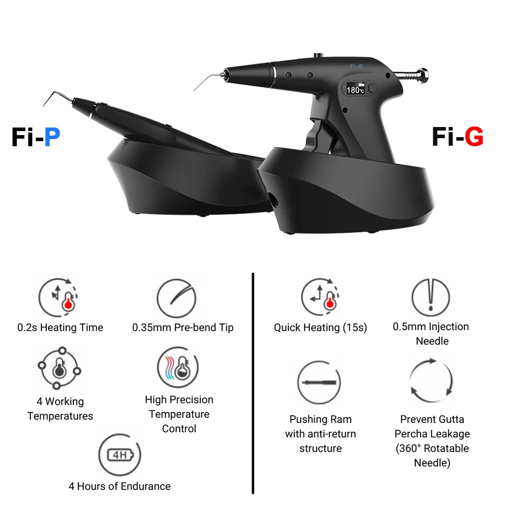 WOODPECKER Fi-P Fi-G Dental Gutta-Percha System obturacji 15s Melting Zmiękczanie Dyfuzja Cięcie Kondensacja Sterowanie bezprzewodowe