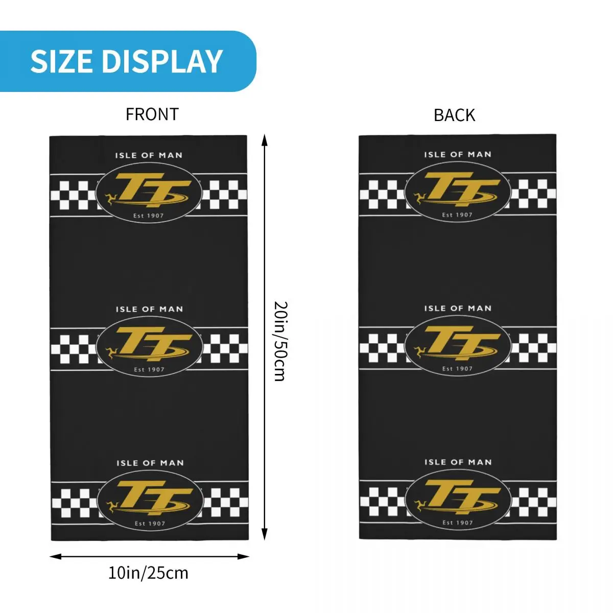 Custom Isle Of Man Tt Racing Motorcycle Bandana Neck Gaiter Windproof Face Scarf Cover Men Women Headband Tube Balaclava