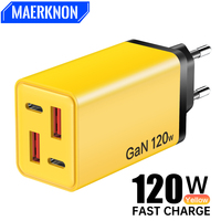 120W USB C Charger GaN PD QC3.0 Fast Charging Phone Charger Adapter For iPhone 16 Samsung Xiaomi Huawei Multi Ports Wall Charger
