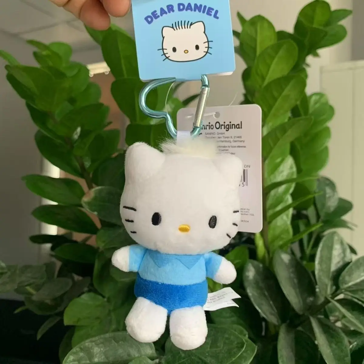 Sanrio Daniel Star Blue Shirt and Blue Shorts Plush Keychain Backpack Decoration Car Key Pendant Desktop Trinket Couple Gifts