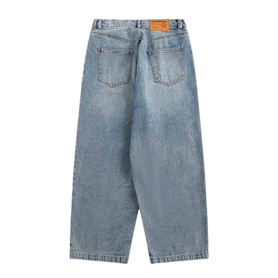 Vintage Baggy Jeans Men Y2k Ripped Hole Patch Jeans Pants Streetwear Harajuku Washed Color Graffiti Denim Trousers Mens Clothing