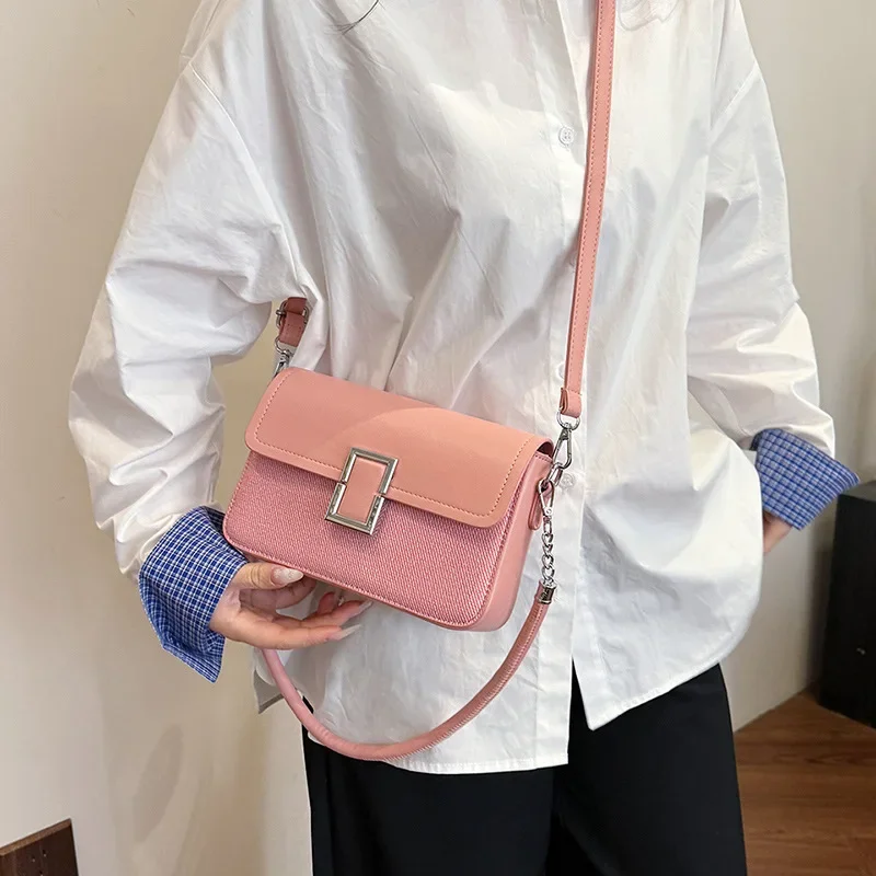 

Stylish Commuter Crossbody Bag Women High-End Minimalist Leather Purse Vintage Parisian Design Solid Color Luxury Tote Handbag