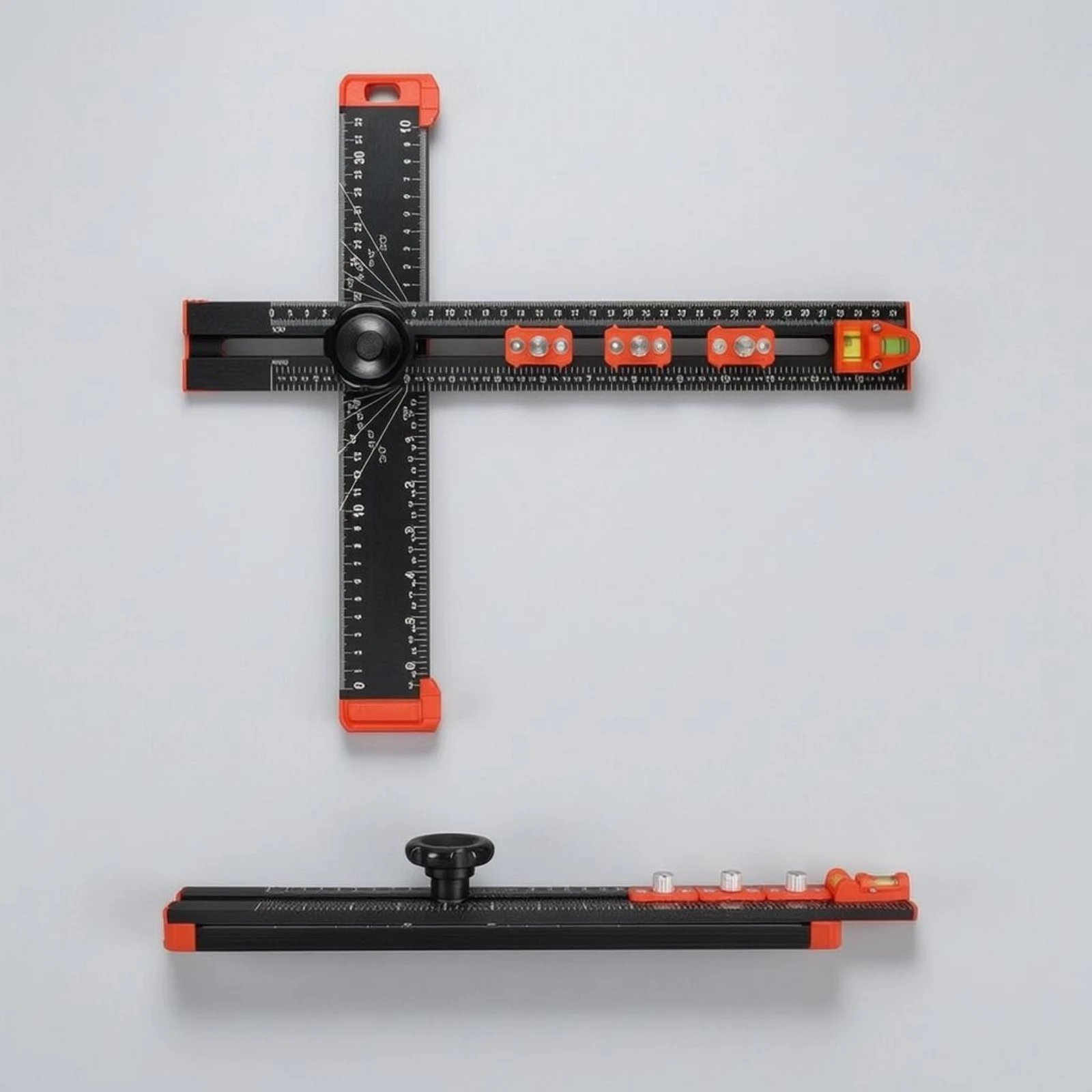 Drilling Positioning Ruler Aluminum Alloy Drilling Ruler Locking Knob Measurement Markings