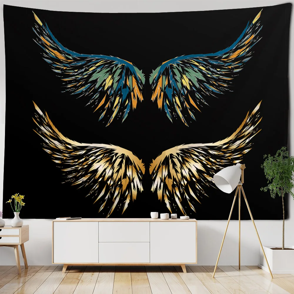 Dreamy Wings Art Decoration Tapestry Angel Starry Sky Wall Hanging Hippie Home Wall Decoration Bohemian Home Background Cloth