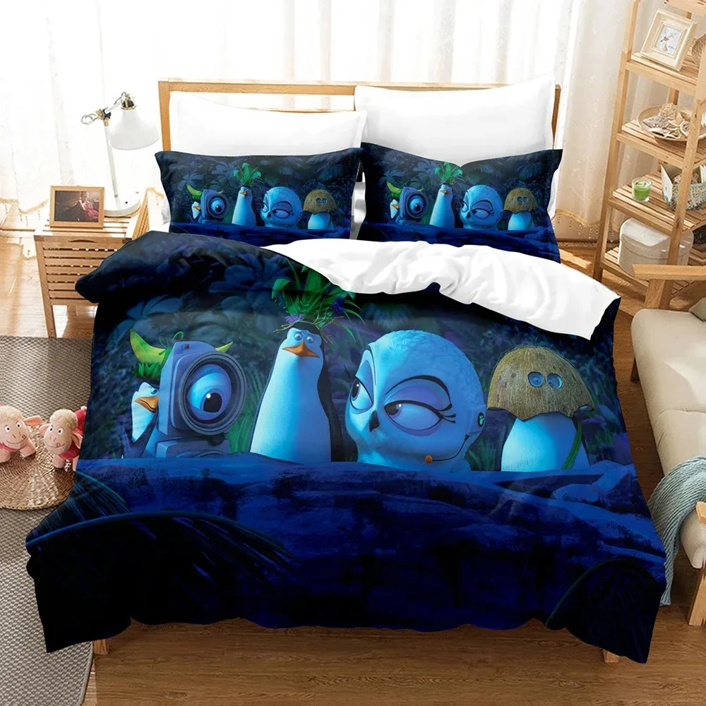 

Cartoon Madagascar Penguin 3D NEW Duvet Cover Pillowcase Bedding Set Adult Girl Bedroom Decoration Children Single Double Large