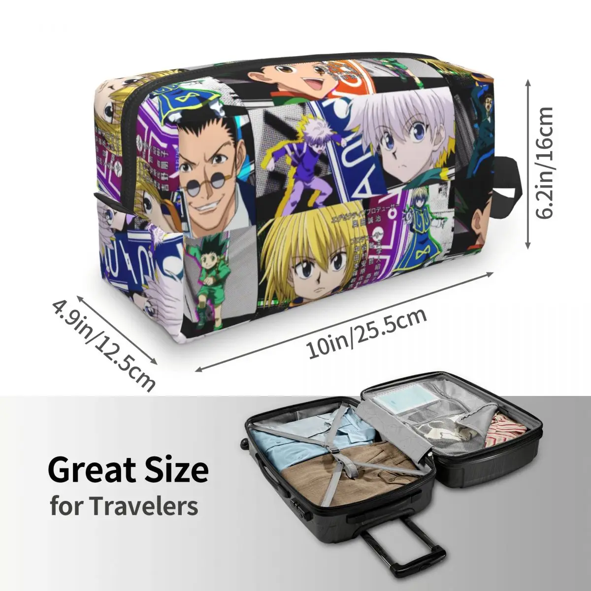 애니메이션 HXH 헌터X헌터 메이크업 파우치 화장품 정리함 보관함 세면도구 파우치 여성용 뷰티 필통