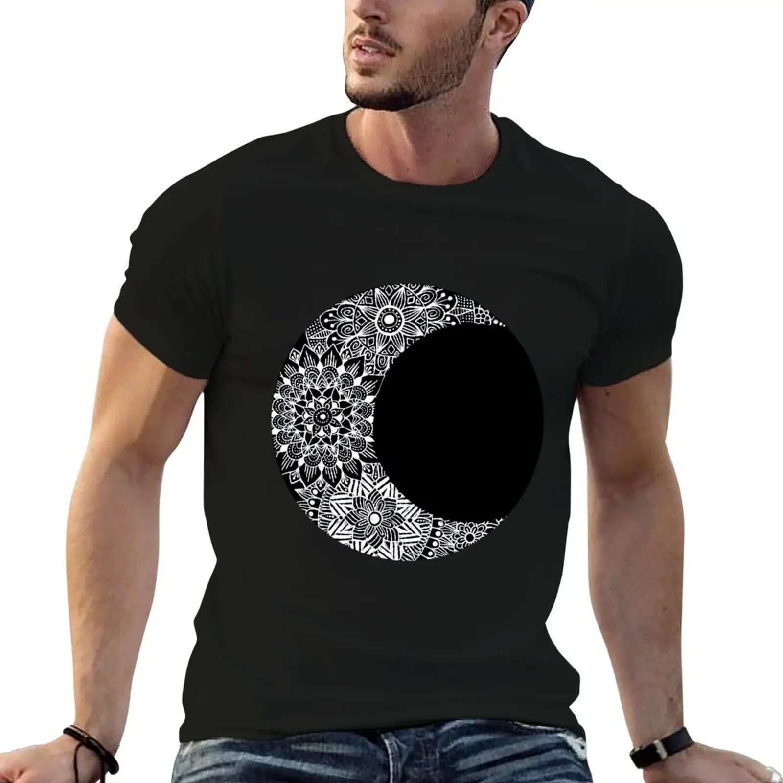 Crescent moon mandala T-Shirt baggy shirts plus sizes men clothings