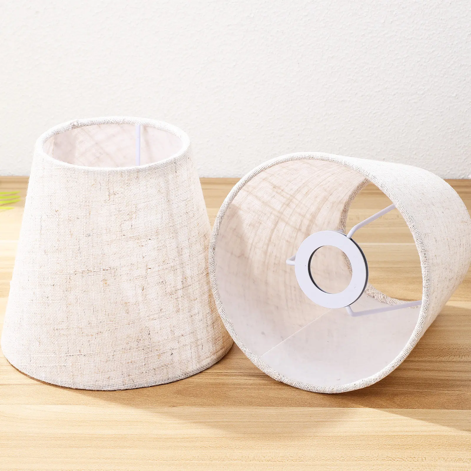 2Pcs Fabric Lamp Shades Linen Cloth Covers Replacement for Floor Table Desk Lamp Shades Decorative Lamps Light Accessories