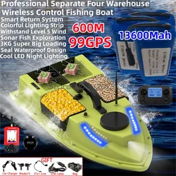 Professional Separate 4 Warehouse Radio Control Fishing Boat 600M 99GPS 3KG Load Auto Return Seal Waterproof  Sonar RC Bait Boat