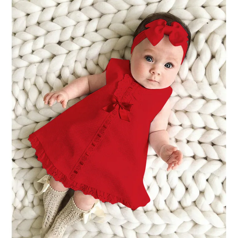 

2022 European and American Infants and Young Children Summer Trendy Girls Sleeveless Bow Skirt Two-piece Children's Dress