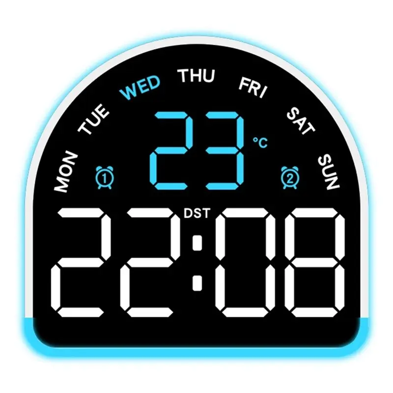 

Светодиодные часы-будильник с доставкой в течение 24 часов, многофункциональные, с регулируемой яркостью, отображением температуры и возможностью использования в качестве элемента домашнего декора