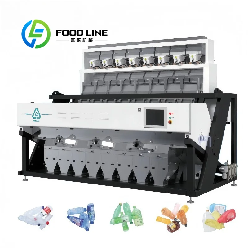 Large Waste Plastic Color Sorter Heavy Duty Reinforced Frame Supports 24 Hour Continuous Plastic Color Separation Production