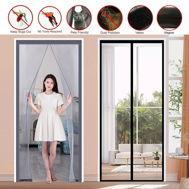 

custom size door curtain，automatically turn off Mosquito net screen for door，summer anti mosquito net，magnetic screen door mesh