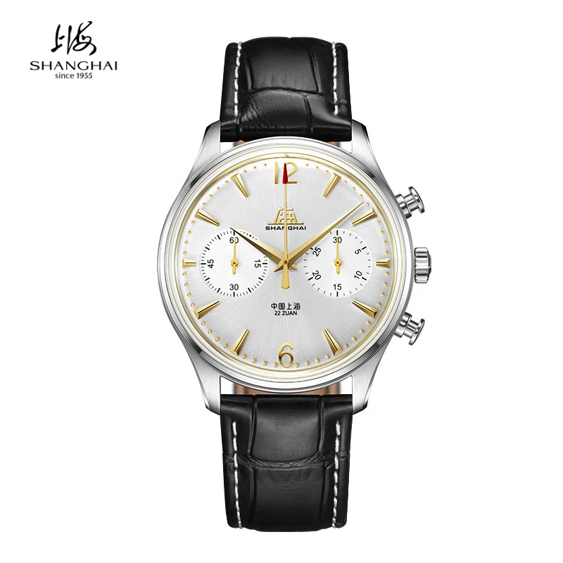 

Мужские механические часы-хронограф Shanghai Watch с механизмом ST1901, ручной завод, водонепроницаемость 50М, сапфировое стекло, наручные часы S5003