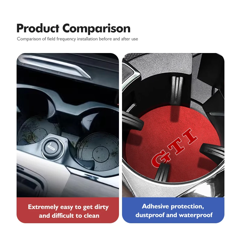 Car Stand Coasters Non-Slip Water Cup Holder Pads Accessories For Volkswagen GTI Tiguan Passat B5 B6 B7 CC Jetta MK5 MK6 Polo