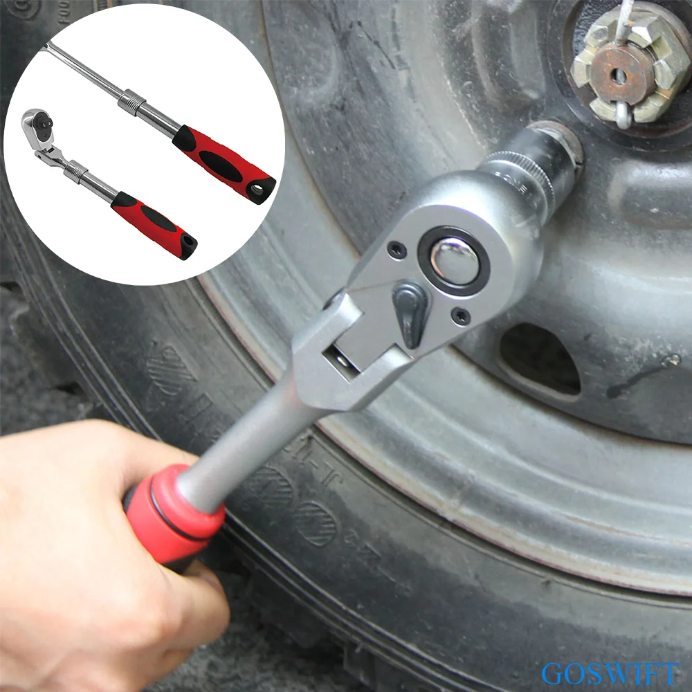 

1/4" 1/8"1/2"Drive Flex Head Ratchet 72-Tooth Ratchet Flex Head with Chromium Plating Quick Release Reversible Design