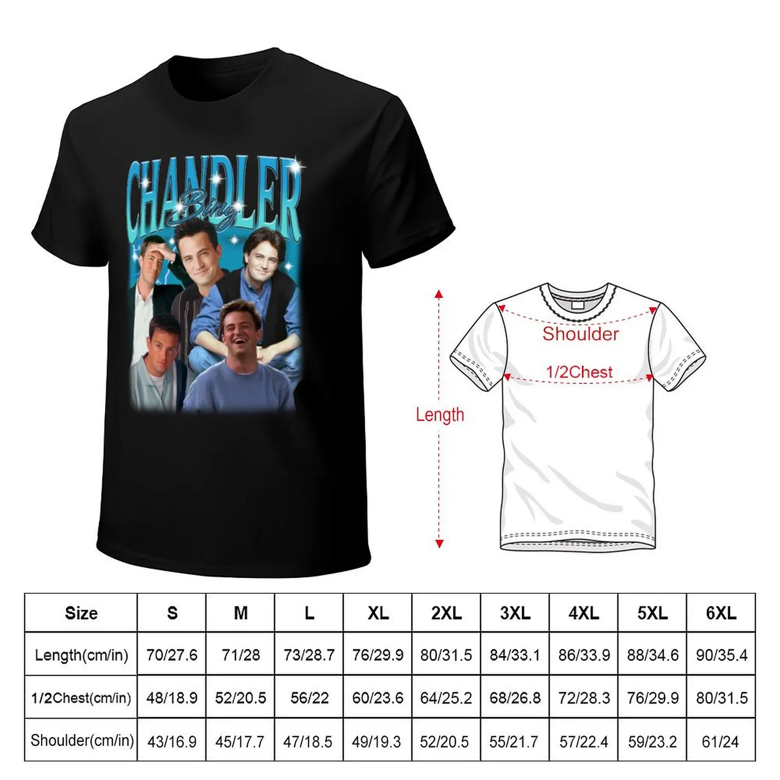 Sitcom Rip Matthew Perry Chandler Chandler Bing Bing Friends T-Shirt Big and Tall Crew Neck Tee