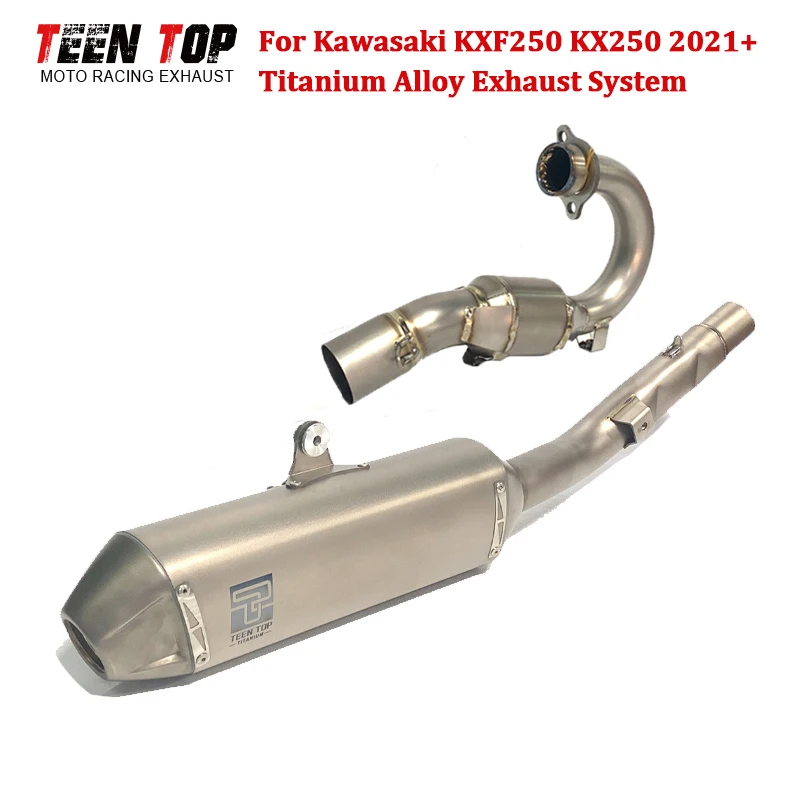 

For Kawasaki KXF250 KX250 Dirt Bike Exhaust System Titanium Muffler Escape Exhaust Pipe KXF250 Front Link Pipe 2021+ KX250 Elbow