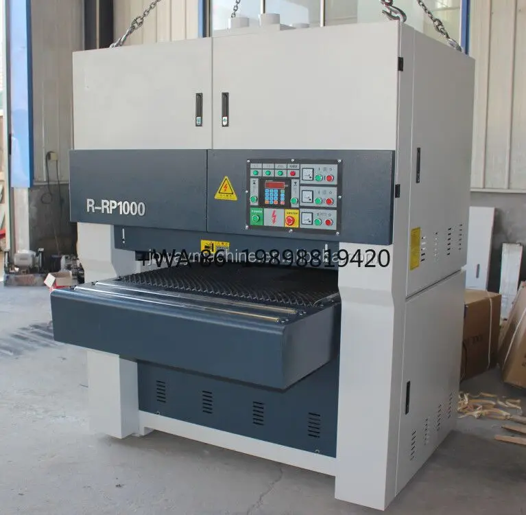 Woodworking Wide Belt Double Head Sanders R-RP 1000 Wood Sanding Machine Carpentry Electric Drum Sander Conveyor Belt