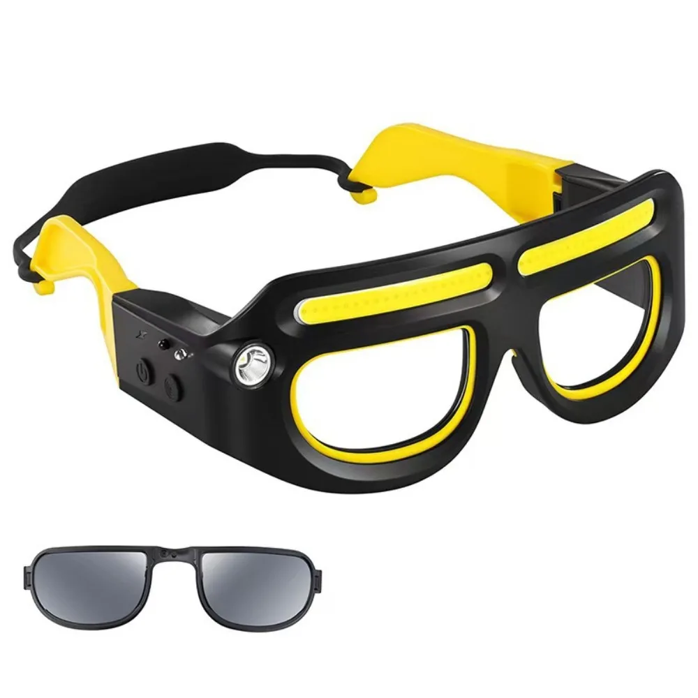 

5 Modes LED Glasses Headlights Windproof Safety Outdoor Cycling Headlights Waterproof Rechargeable Multifunctional Headlamp