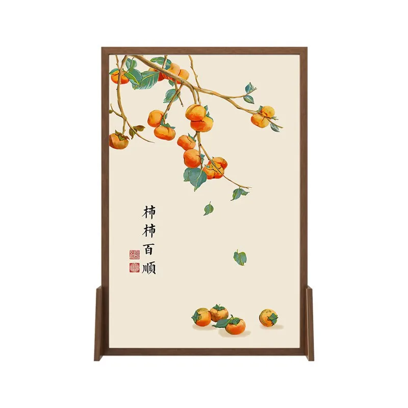 New Chinese style solid wood screen living room dining room bedroom hotel homestay reception