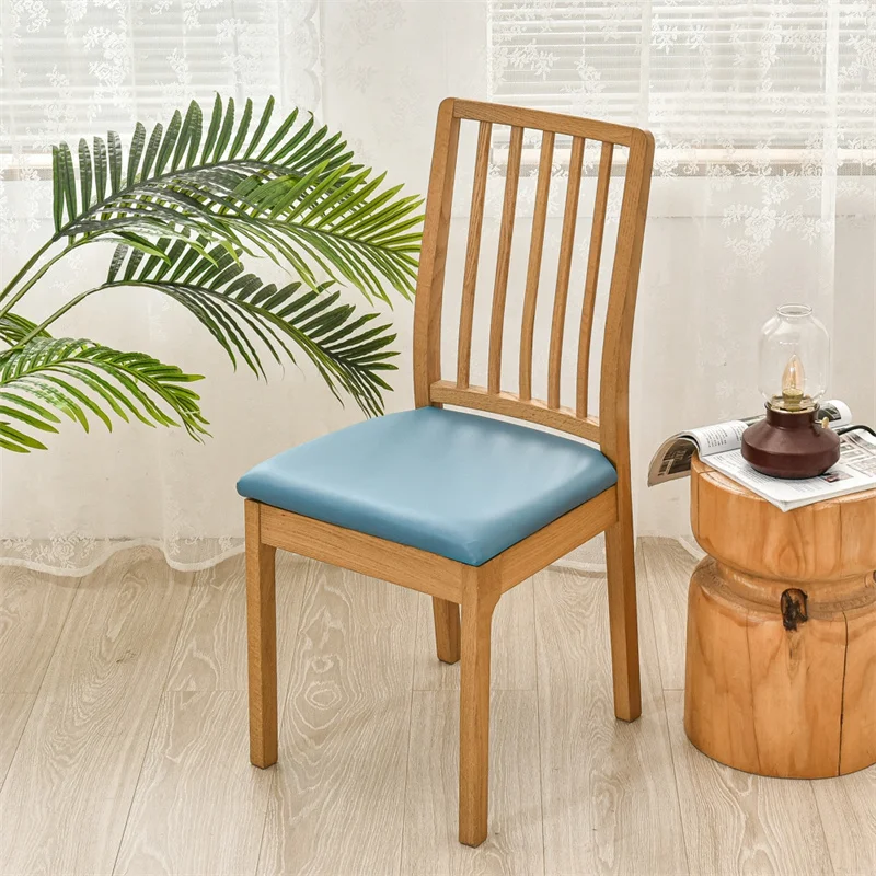 Wasserdichter Stuhlkissenbezug für Küche, Esszimmer, Ledersitzbezug, Esszimmerstuhl-Sitzkissenbezug, einfarbig – Detail 19