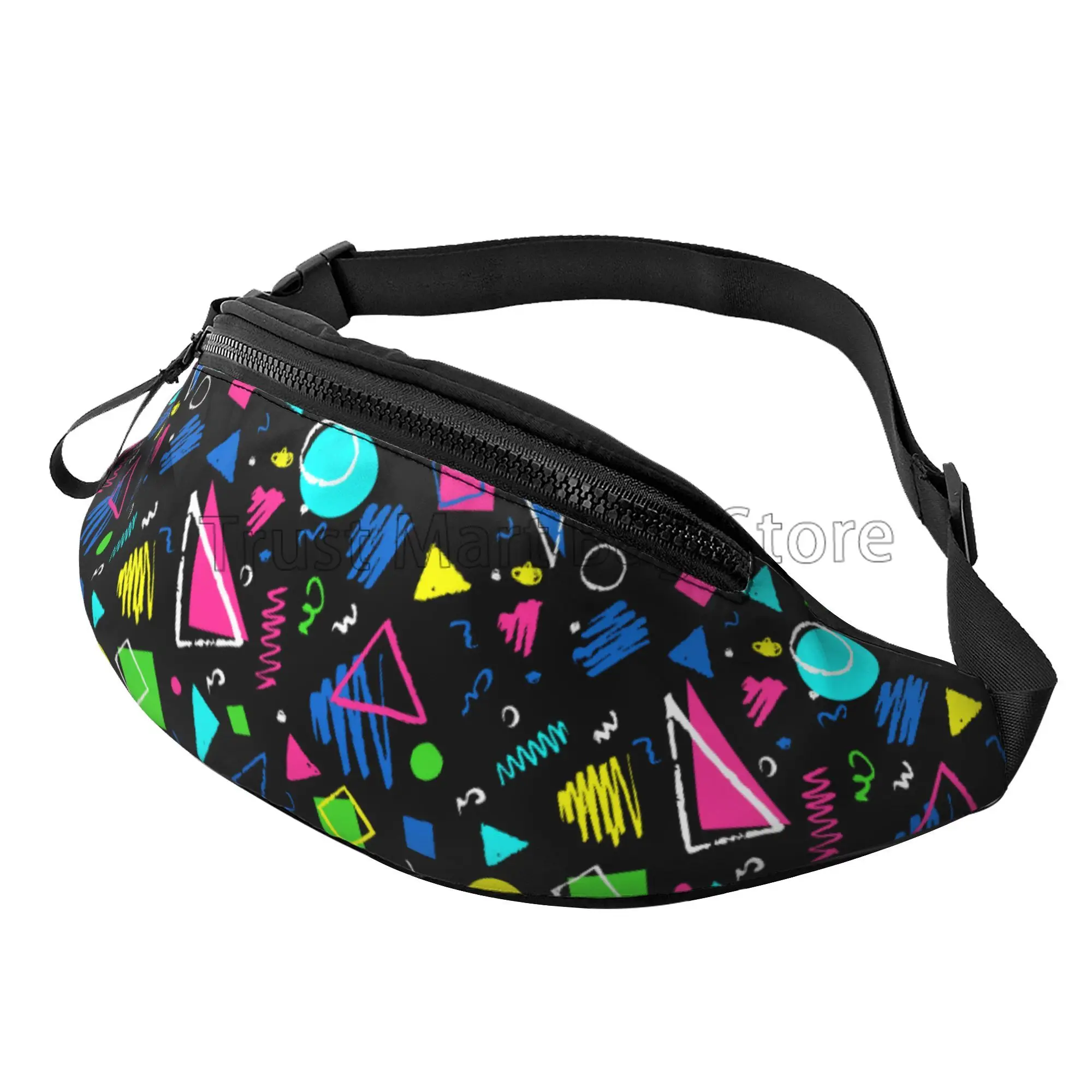 

Retro 80s 90s Fanny Pack Waist Packs Unisex Adjustable Casual Waist Bag Vintage Hiking Belt Waist Packs for Travel Cycling