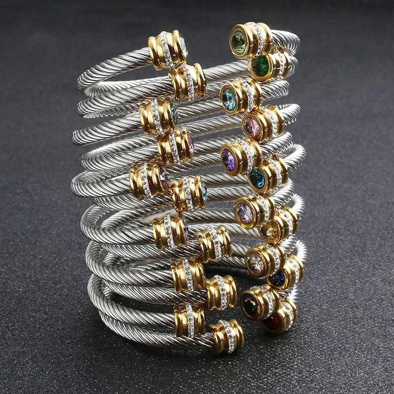 Fashion Jewelry Luxury Bracelet Stainless Steel Interwoven Cool Stuff Jewelry Adjustable Size Women's Jewelry Accessories