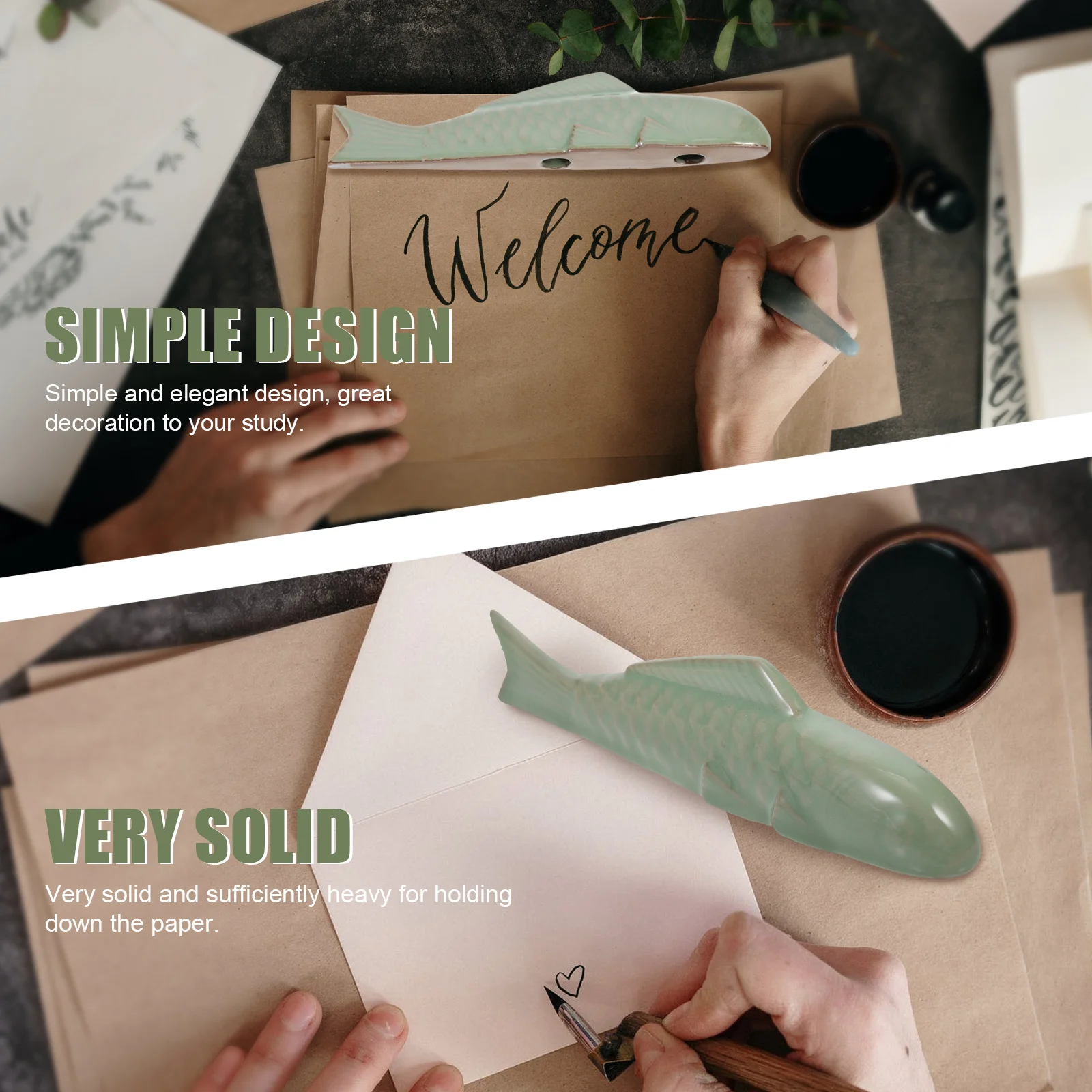 

Premium Ceramic Paperweight Carp Design for Calligraphy Painting Holding Paper Flat Desktop Decor Business Gift Idea