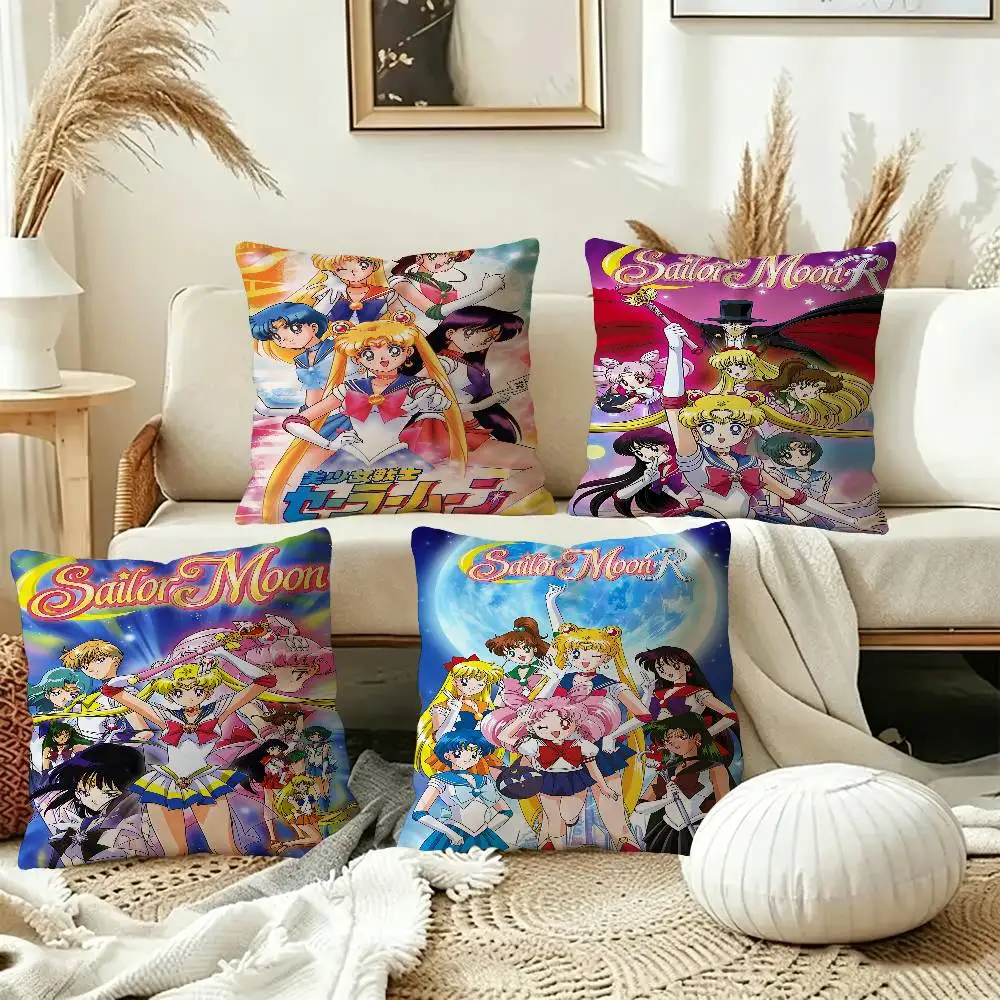 Lovely S-Sailor M-Moon Personalized Pillow Cover Kids Bedroom Wild Party Decor Pillowcase Kid Birthday Shower Gift