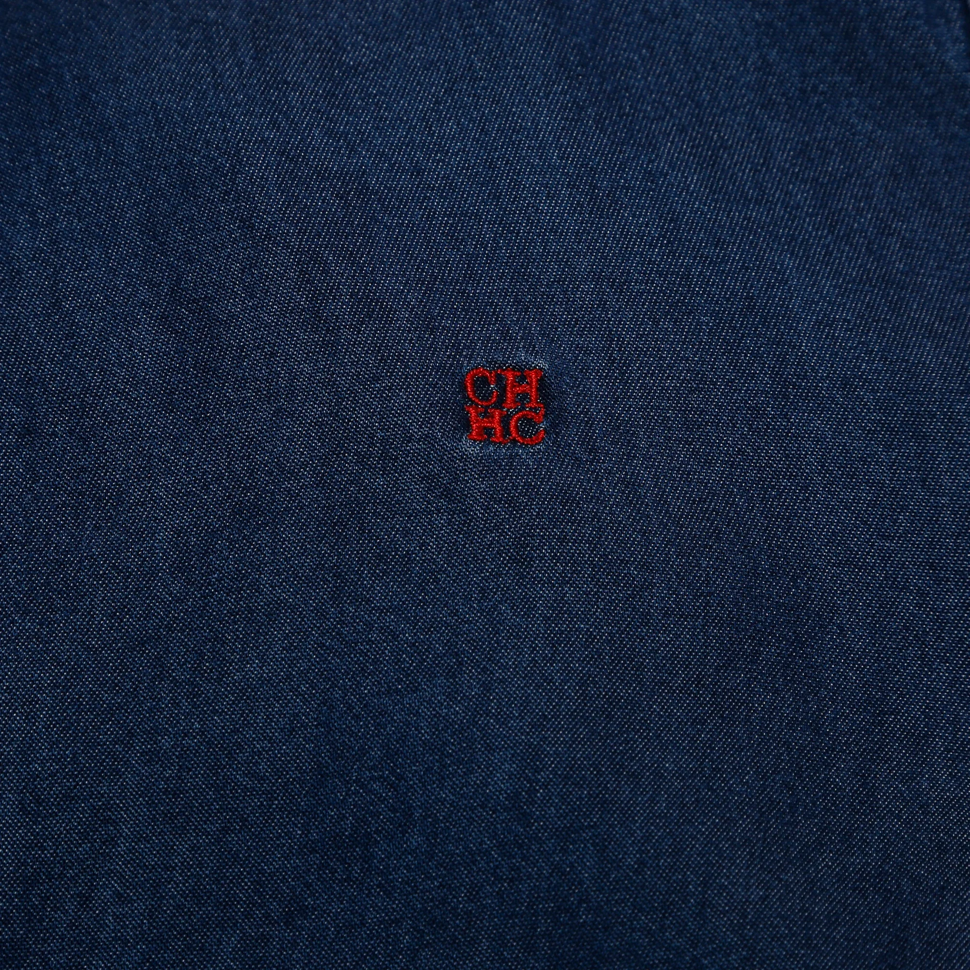 CHCH-Robe Longue Brodée en Denim pour Femme, Chemise Élégante à Col Polo, Manches sulf, Poches, Bureau