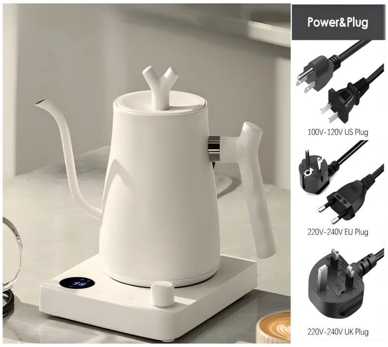 1000W Elektrischer Schwanenhals-Wasserkocher 1000ml 304 Edelstahl Kaffeekanne Intelligente Konstanttemperatur LED-Anzeige für Kaffee und Tee – Detail 11