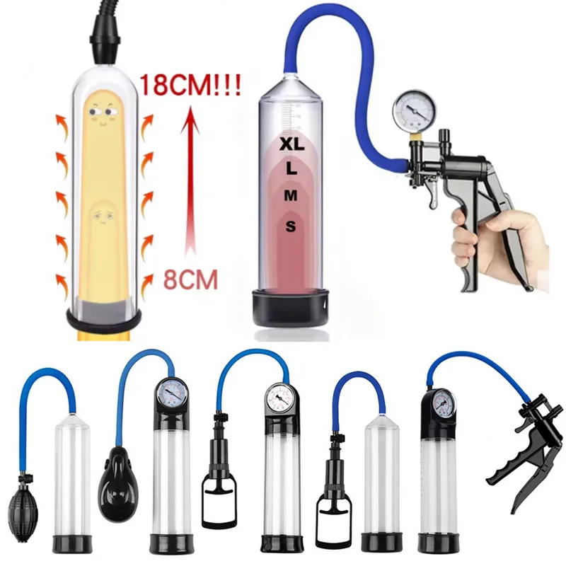 Penis Enlargement Vacuum Pump Erection for Men Sex Toys Cock Extender Enlarger Big Erectie Cock Pomp Masturbator Penis Trainer