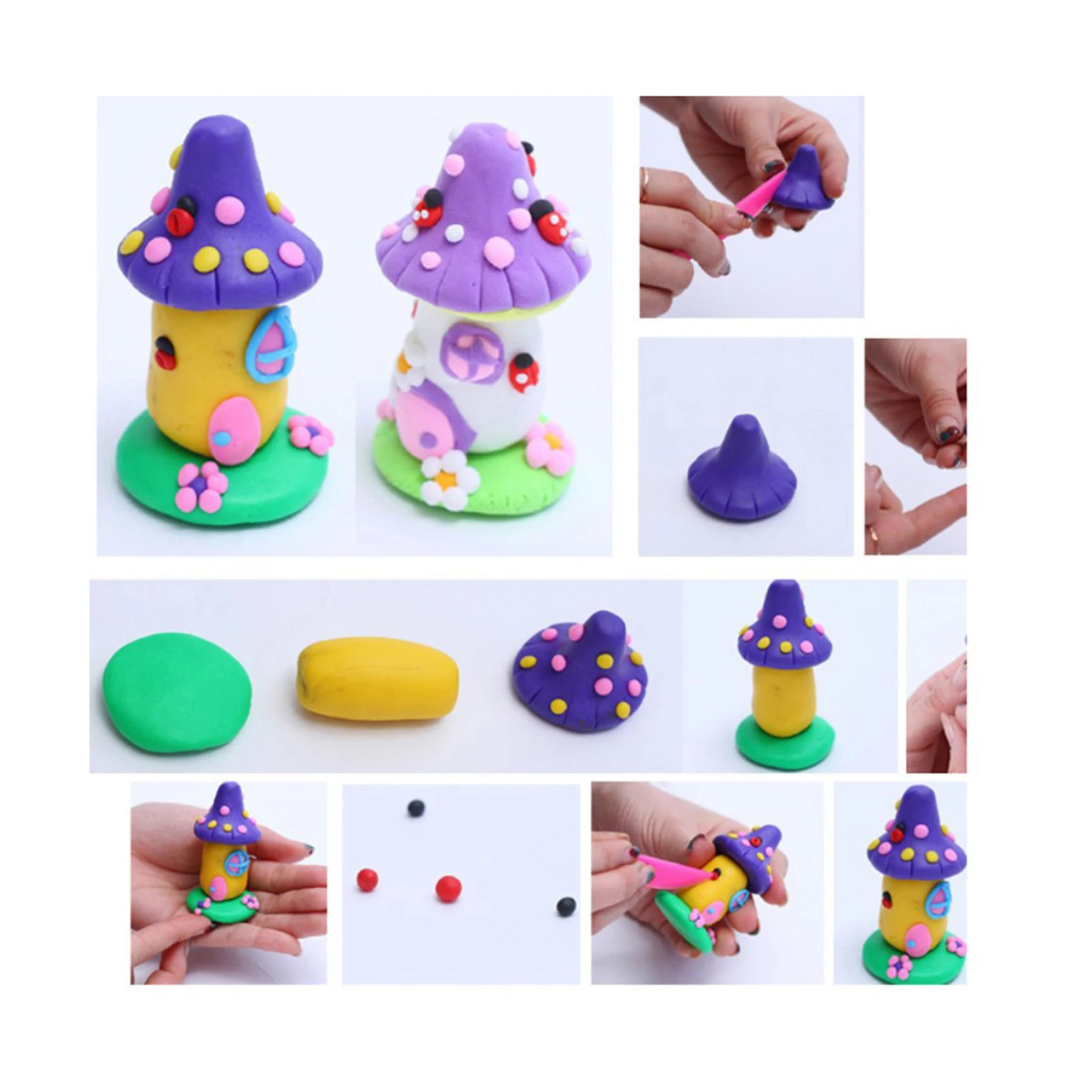 24 Farben kleiner Block-Polymer-Ton, DIY-Farbton-Set mit Modellierwerkzeugen, mit Bildhauerei-Werkzeugen, sicher für Kinder, Künstler