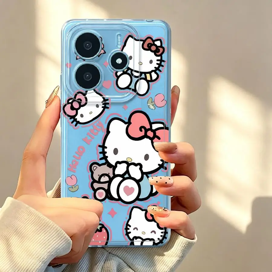 

Cute Sanrio Hello Kitty Soft Phone Cover Case for Xiaomi Redmi Note 15 13C 11 11S 14C 12 Note 13 14 Pro Plus 9 10 12S A4 10S