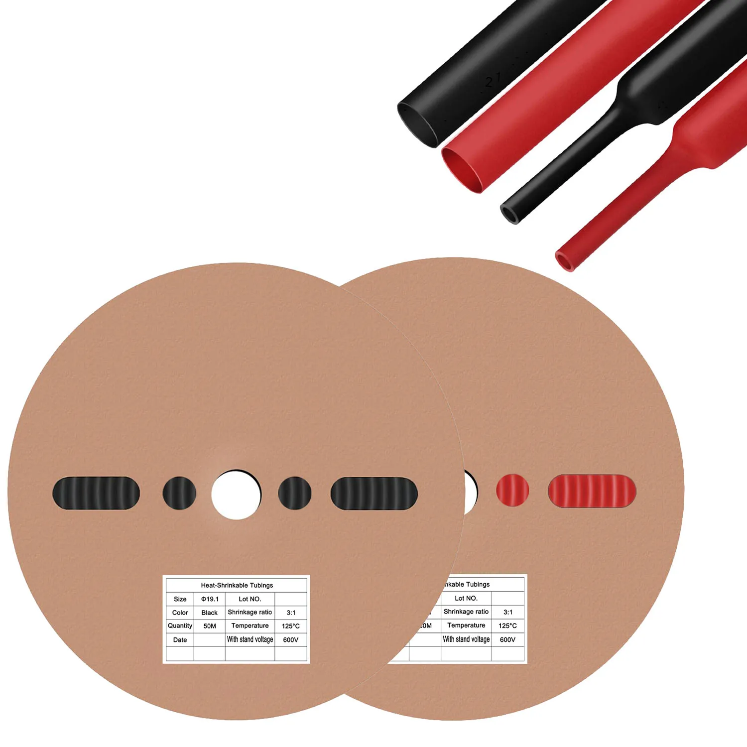 

A Roll 3:1 Ratio Heat Shrink Tubing Black Red Φ1.6mm to Φ50m Dual Wall Adhesive Lined Shrinkable Wire Wrap Tube Waterproof