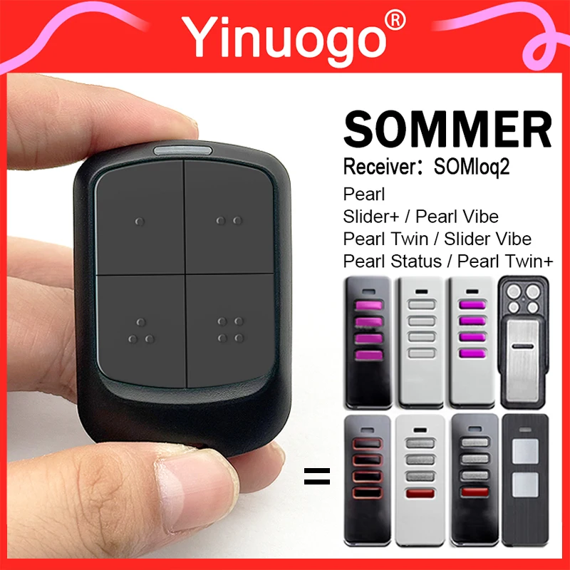 For SOMMER PEARL 4018V000 4018 TX55-868-4 4019V000 PEARL Vibe 4019 PEARL Twin S10019 Garage Door / Gate Remote Control With Clip