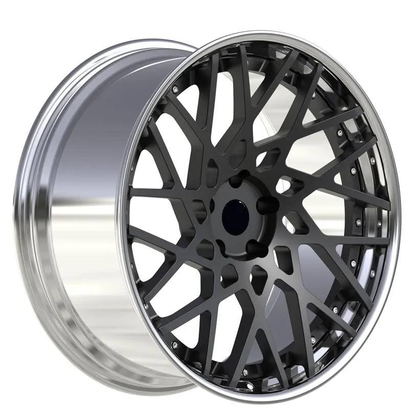 Custom 2 Piece 19 20 21 And 22 Forged Wheel Silver Barrel And Matt Black Face For Luxury Car Wheel Rims