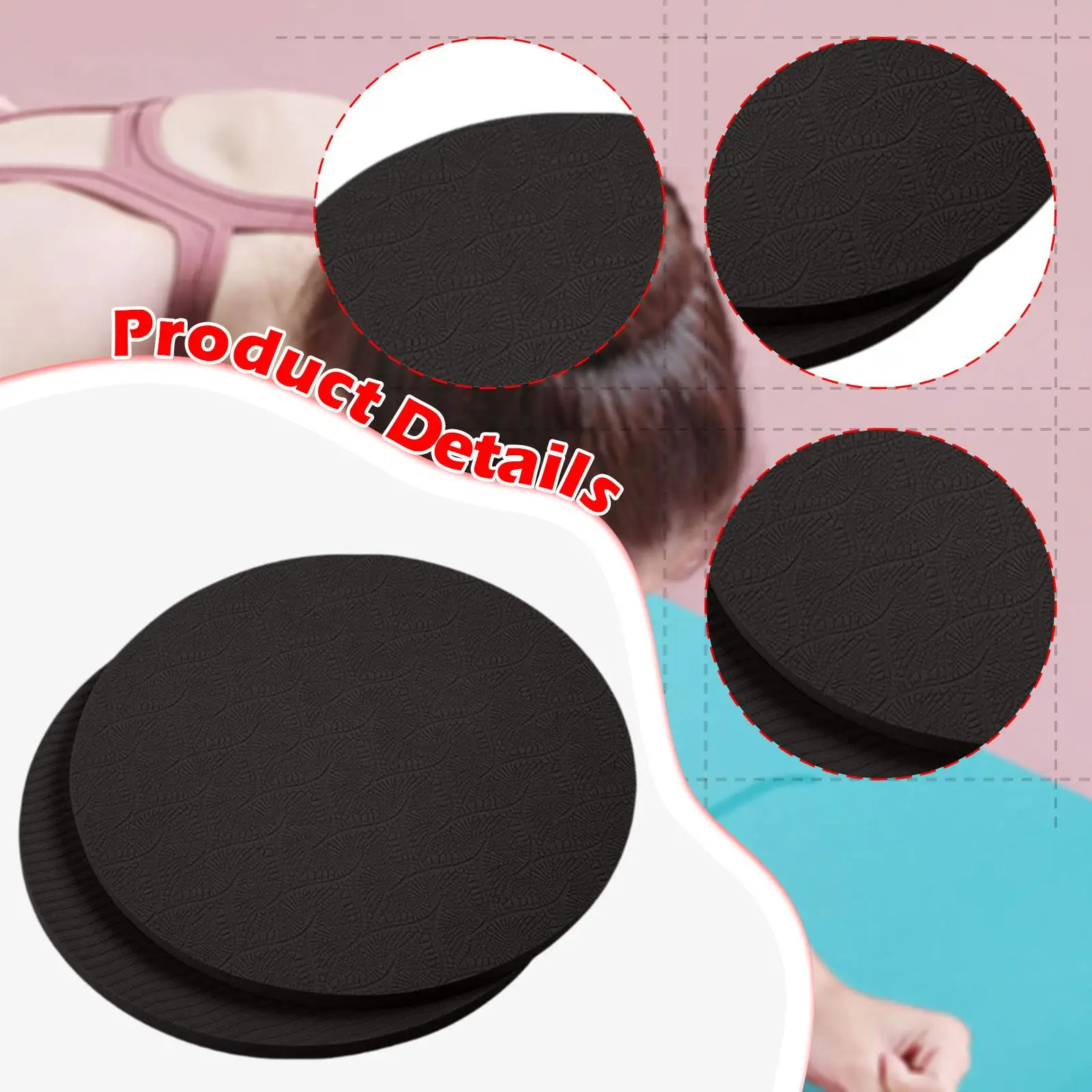 2 × وسادات ركوع مقاس 7 × 0.4 بوصة ملحقات وسائد توازن رياضية للياقة البدنية المنزلية #5