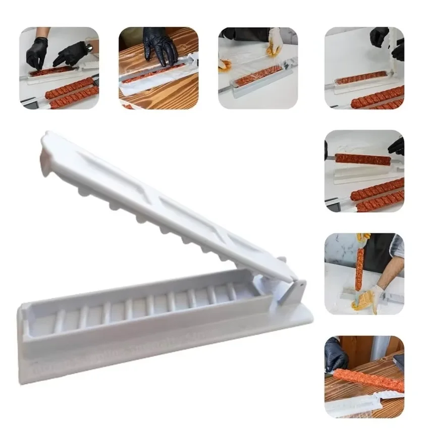 Single Row Kebab Maker Bbq Meat Skewer Machine Kebab Press Maker Reusable Plastic Bbq Skewer Maker Kebab Preparation BBQ Tool