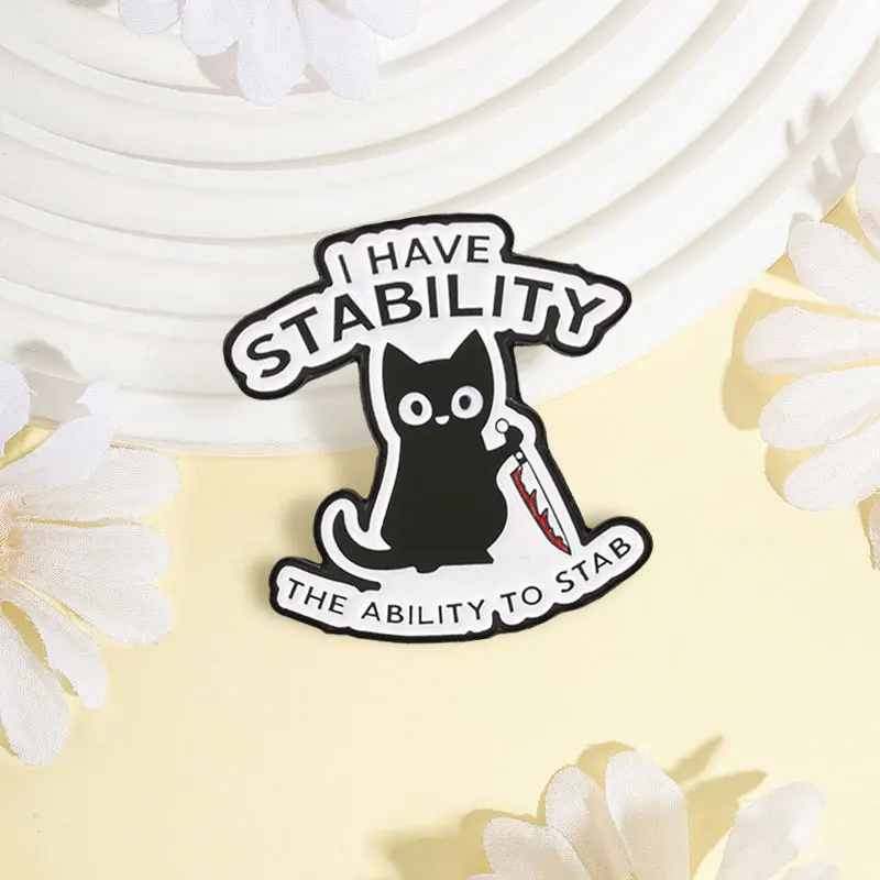 Cute Cartoon Black Kitten Badge Cheese Makes Everything Better Enamel Pins Fashion Lapel Brooches Backpack Cloth Jewelry Gift