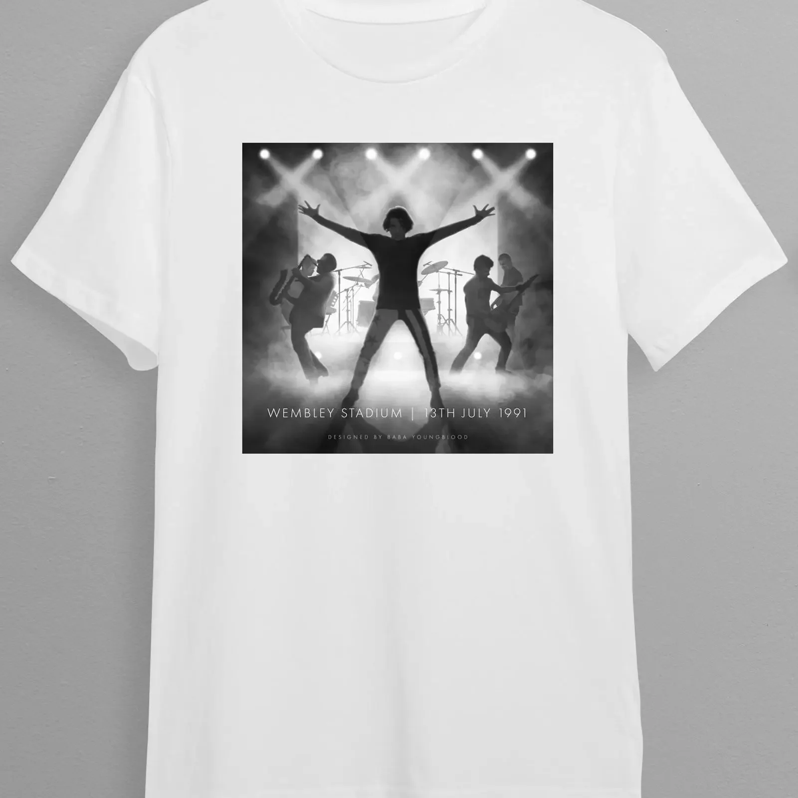 Wembley Stadium 1991 vintage Washed homme fashion Slightly Soft Comfortable Stylish Breathable Unisex Versatile Stretched